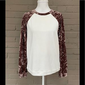 Rowen Crushed velvet accent sweatshirt  S